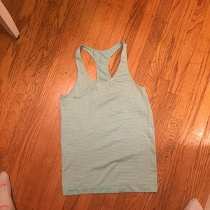 Blue striped work-out tank top
